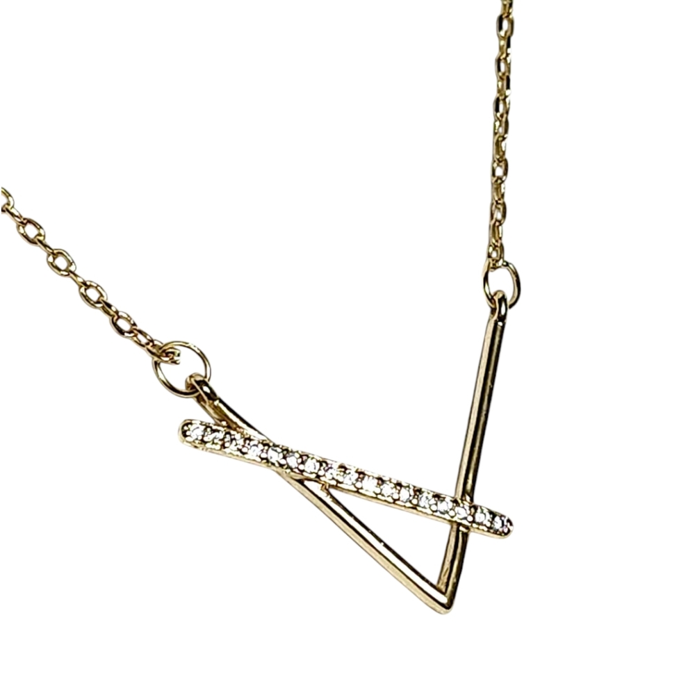 Sterling Silver V shape Modern Necklace